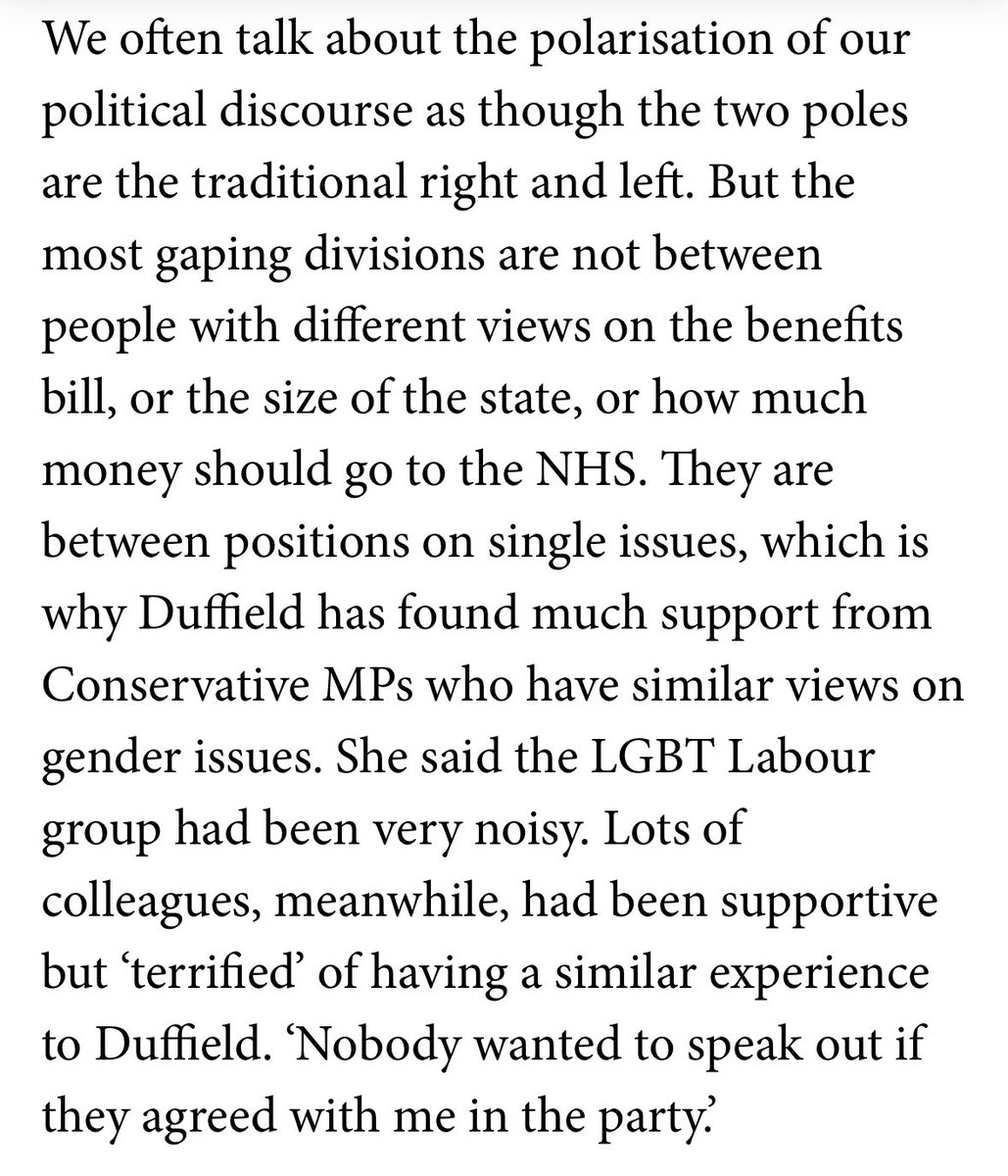 Unsurprising that Rosie Duffield has found “much support from Conservative MPs who have similar views on gender issues”. What an absolute embarrassment…  #DuffieldOut