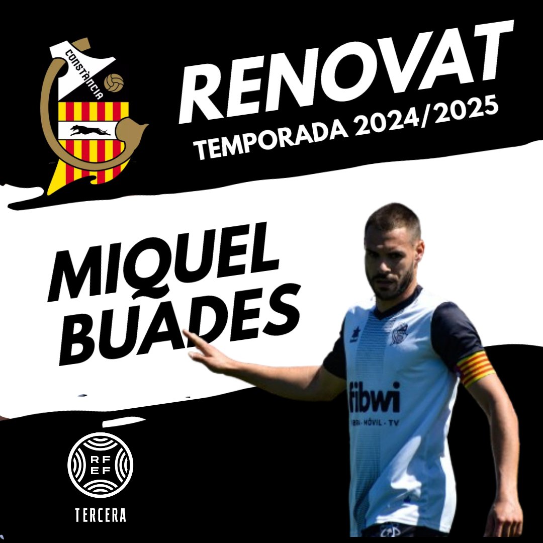 ✅🤝🏼 RENOVACIÓ

👉🏼 Comencem amb les renovacions del Tercera RFEF per a la temporada 2024/2025.

💪🏼©️ El capità Miquel Buades, vestirà de blanc i negre una temporada més!! ⚽🤍🖤

#FutboÉsConstància