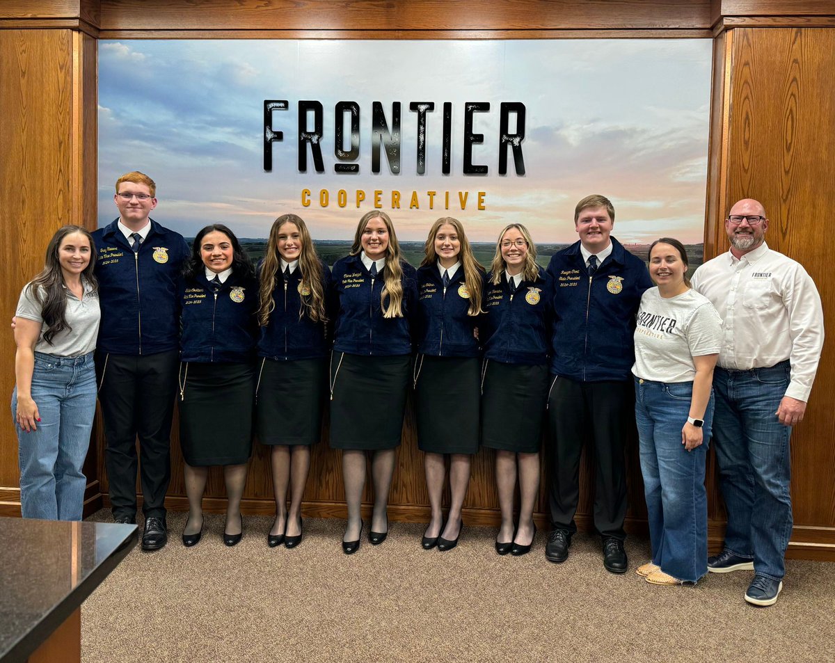 NE FFA Foundation (@neffafoundation) on Twitter photo The Nebraska State Officers joined <a href="/frontier_coop/">Frontier Cooperative</a> for their first Business and Industry visit! We celebrate another year of this valued partnership. The Nebraska State Officers joined <a href="/frontier_coop/">Frontier Cooperative</a> for their first Business and Industry visit! We celebrate another year of this valued partnership.