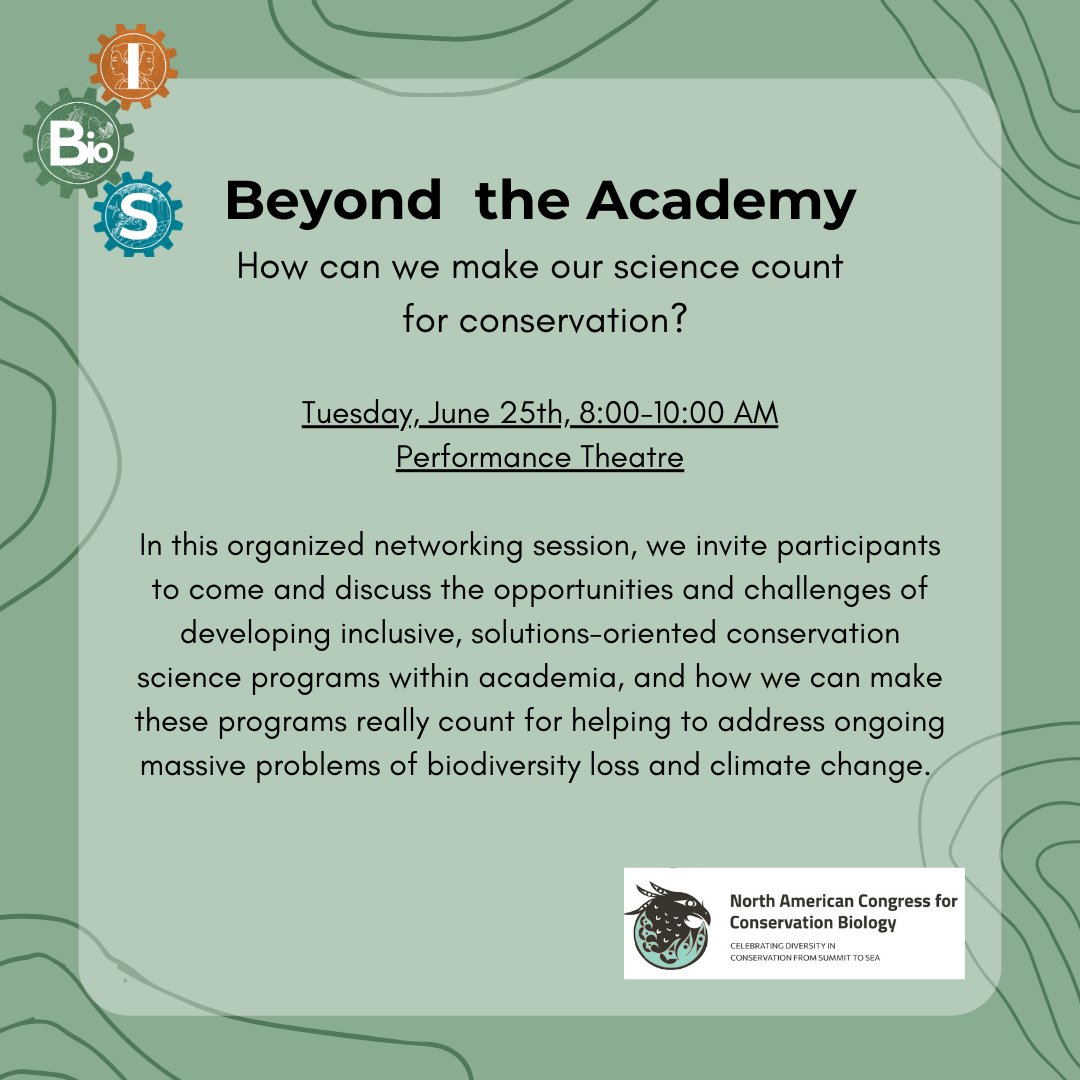 Interdisciplinary Biodiversity Solutions (@ibiosprogram) on Twitter photo Start @naccb2024 with an interactive exploration of interdisciplinary, inclusive and solutions-oriented conservation science. Led by <a href="/ibiosprogram/">Interdisciplinary Biodiversity Solutions</a> <a href="/UBC/">University of British Columbia</a> researchers <a href="/clairekremen/">Claire Kremen</a> (@worcslab), <a href="/Dr_AlexM/">Dr. Alex Moore 🇵🇸🇾🇪</a> (<a href="/ICL_UBC/">Inclusive Conservation Lab</a>), Josephine Gantois & Don Carruthers Den Hoed (@cpcilnews). Start @naccb2024 with an interactive exploration of interdisciplinary, inclusive and solutions-oriented conservation science. Led by <a href="/ibiosprogram/">Interdisciplinary Biodiversity Solutions</a> <a href="/UBC/">University of British Columbia</a> researchers <a href="/clairekremen/">Claire Kremen</a> (@worcslab), <a href="/Dr_AlexM/">Dr. Alex Moore 🇵🇸🇾🇪</a> (<a href="/ICL_UBC/">Inclusive Conservation Lab</a>), Josephine Gantois & Don Carruthers Den Hoed (@cpcilnews).