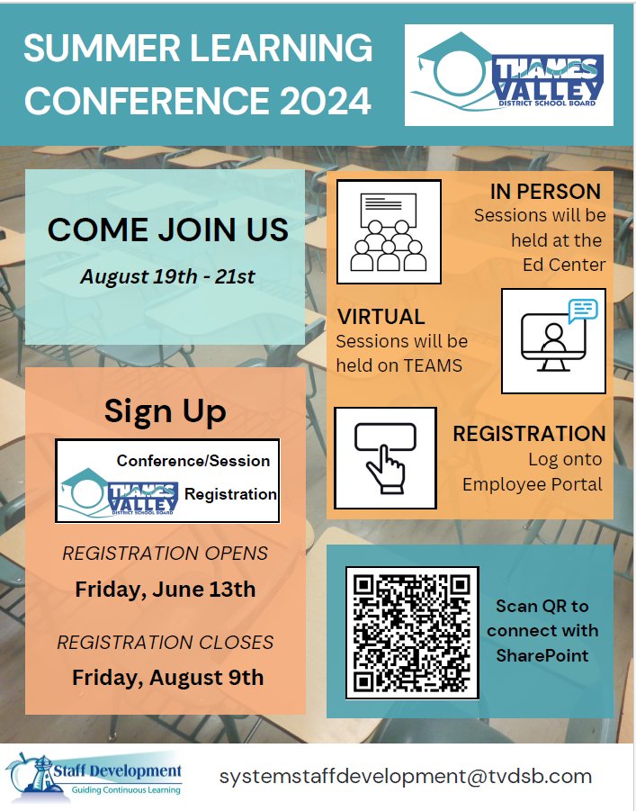 System Staff Development is excited to present the annual Summer Learning Conference. Please register in the Employee Portal for the many fantastic learning opportunities being offered.