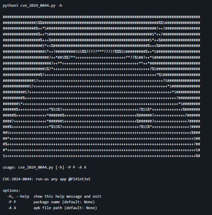 🚨POC RELEASED🚨CVE-2024-0044: a "run-as any app" high-severity vulnerability affecting Android versions 12 and 13👇

"CVE-2024-0044, identified in the createSessionInternal function of the PackageInstallerService[.]java file, is a high-severity vulnerability affecting Android