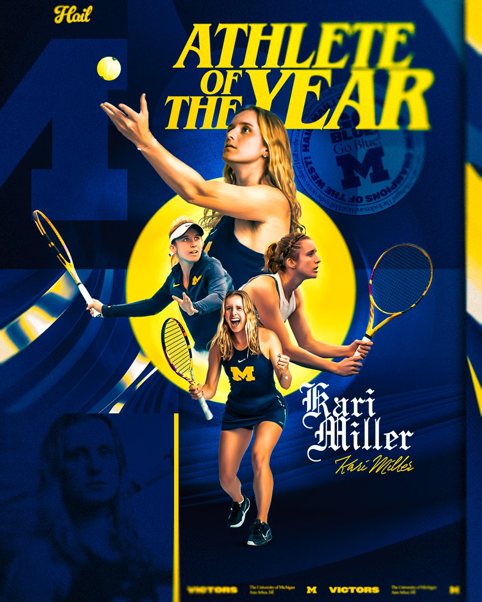 UMichWTennis's tweet image. After earning All-America honors in singles and doubles, finishing the season ranked No. 5 and being named the Big Ten Athlete of the Year, Kari Miller (@KariMiller1125) is the 2023-24 Michigan Female Athlete of the Year!

More: myumi.ch/6y6EM

#GoBlue