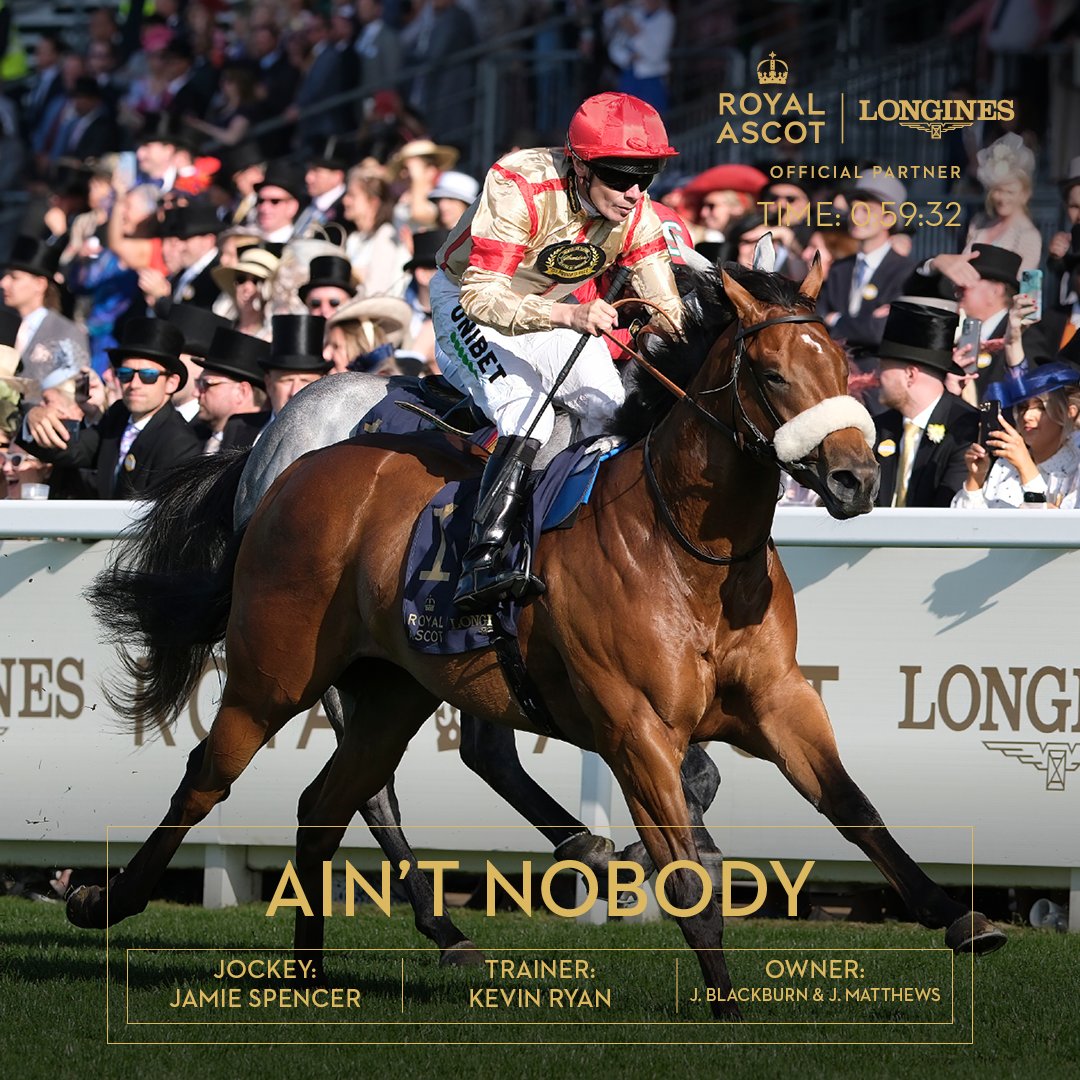 There ain't nobody like AIN'T NOBODY – our final winner of Day 2 at #RoyalAscot. Here's to all who took to the racecourse and made it a day to remember.
