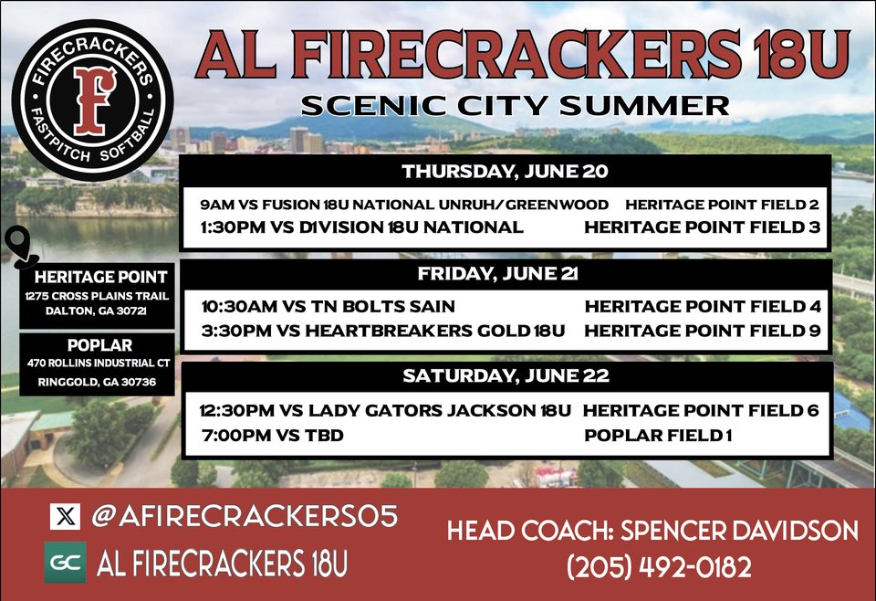One last Scenic City!! Come out and watch us play!! <a href="/MobileSoftball/">Mobile Softball</a> <a href="/A_Firecrackers/">AL Firecrackers</a>