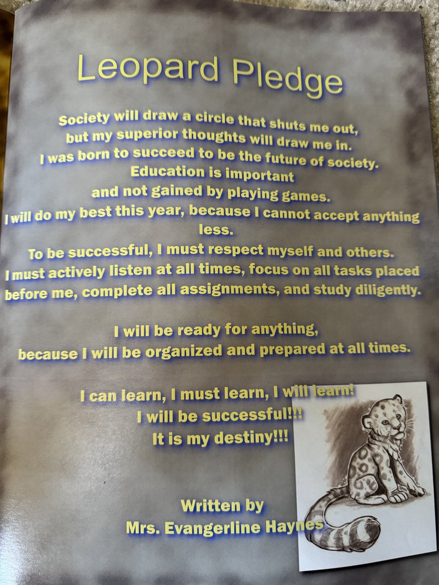 All LEOPARDS recite our Pledge!!!