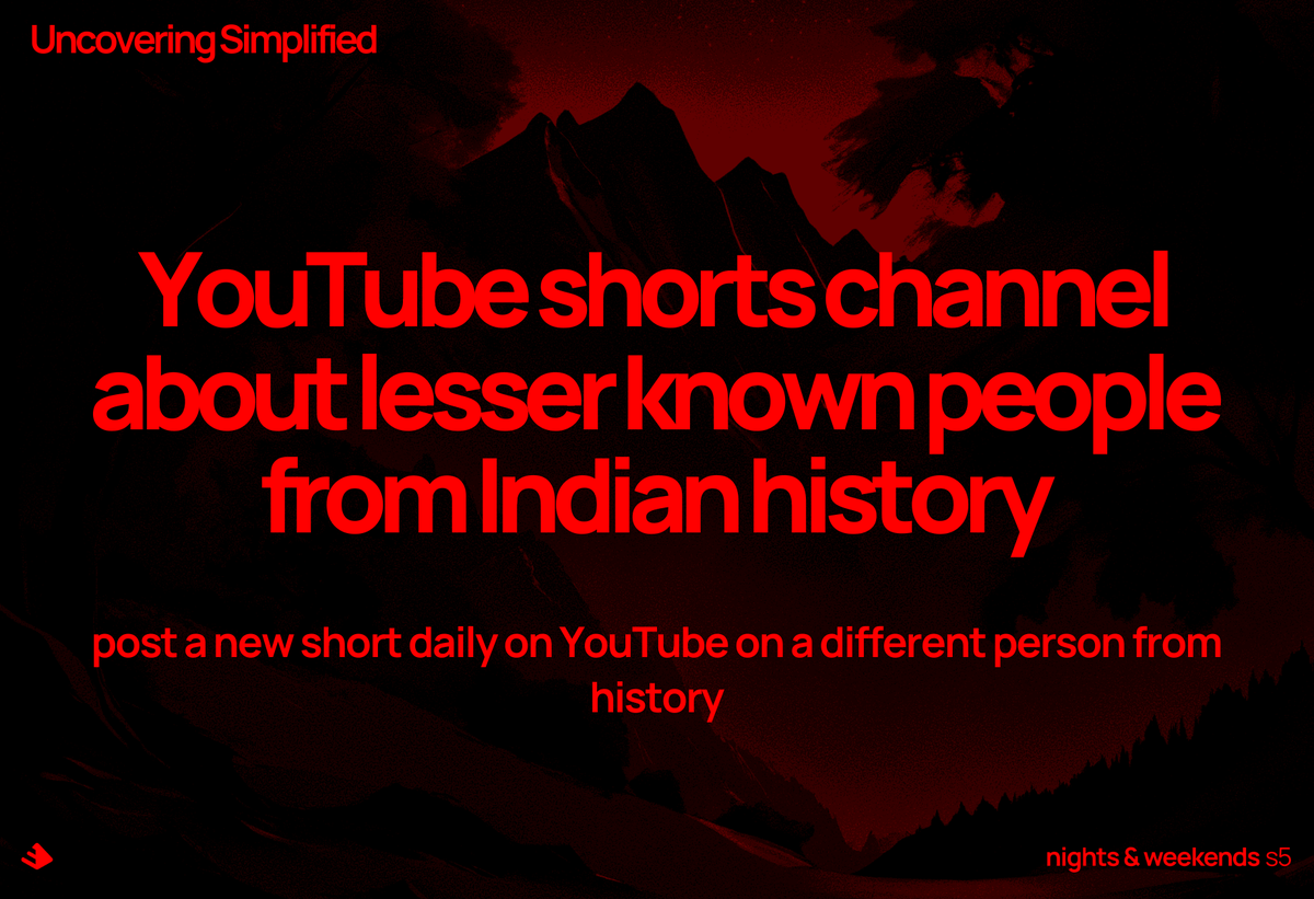 tushar_sabhani's tweet photo. My friend and I have started a YouTube channel, and we will be trying to get our first 1000 subscribers. 
We try to cover those people about whom we are generally not taught about in school &amp; textbooks 
cc - @_buildspace @FarzaTV @_nightsweekends https://t.co/SNUt2JxDzA