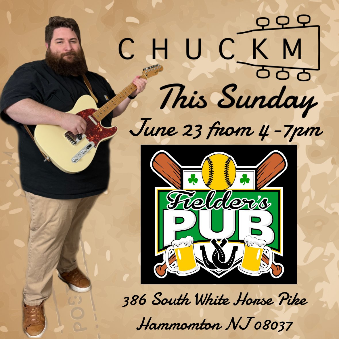 ChuckMMusic1's tweet photo. I'll be performing @fielderspub on Sunday 4-7pm #southjersey #livemusic https://t.co/80HmXlGFHf