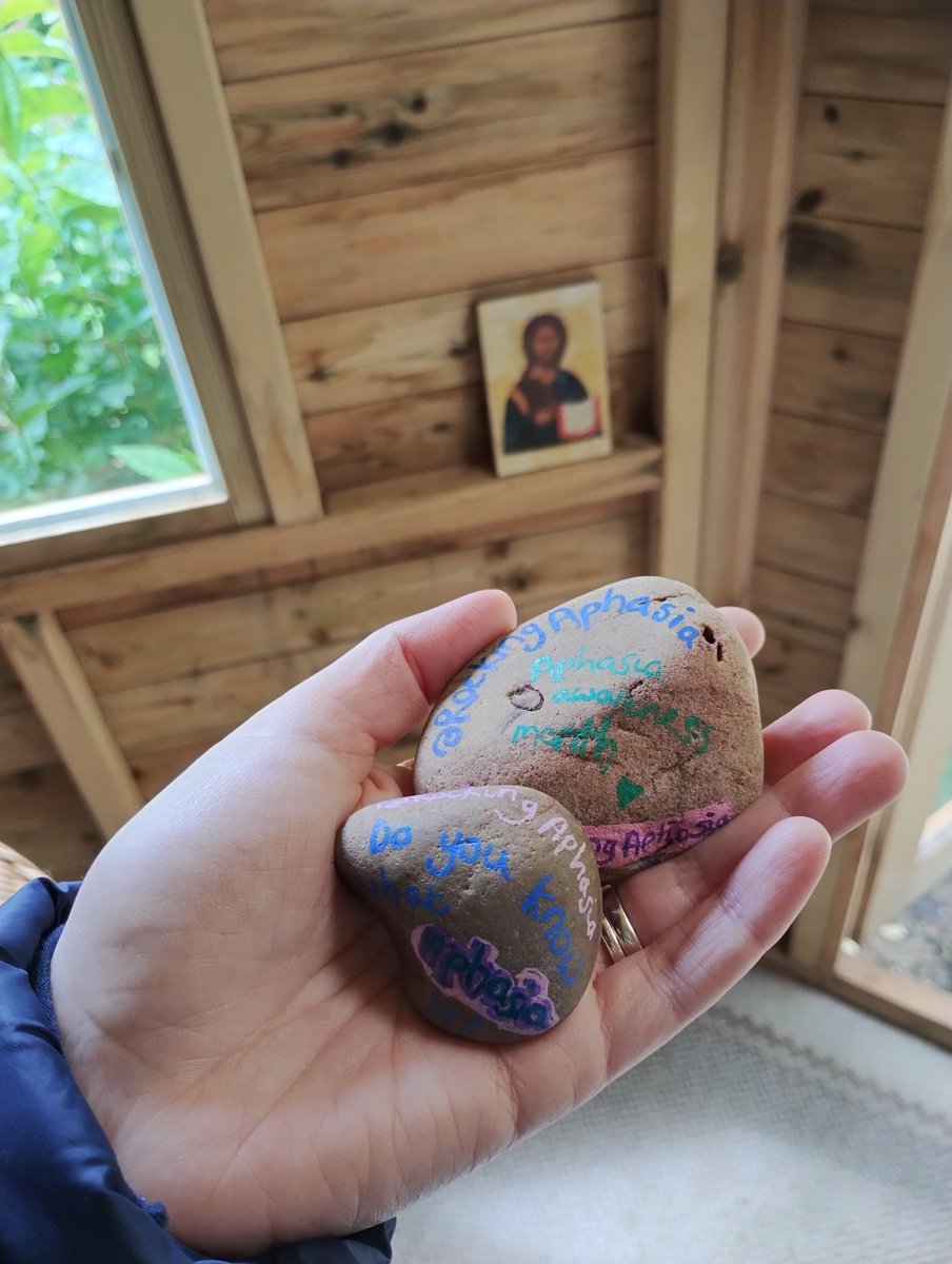 Forgot to post last Friday's #AphasiaAwarenessMonth stone which I put in the Whirlow Spirituality Centre 🥰 <a href="/RockingAphasia/">Rocking Aphasia</a> #RockingAphasia <a href="/QuietGardens/">Quiet Garden Trust and Movement</a> @DioceseofSheff