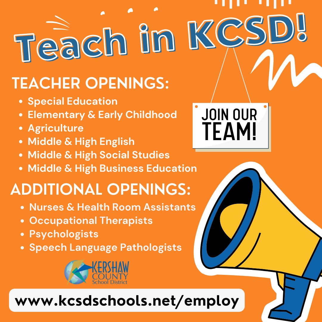 kcsdschools's tweet image. We'd love to have you join our team!  Visit kcsdschools.net/employ to view our current openings and to apply now!  #myKCSD #teachKCSD
