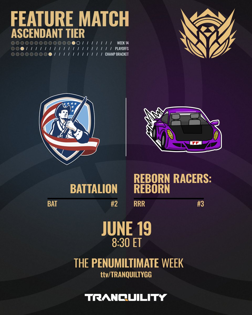 The third ever and also the final Ascendant Tier semi final broadcast is tonight. Don't miss out on the highest level of play Tranquility has to offer!