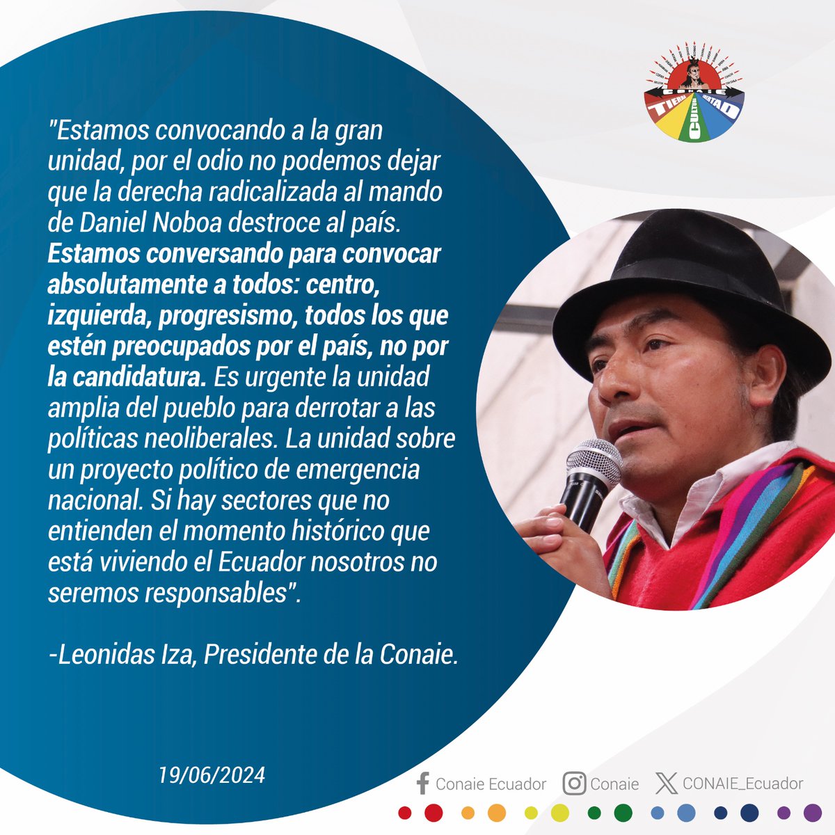 ⭕ "Estamos convocando a la gran unidad, por el odio no podemos dejar que la derecha radicalizada al mando de #DanielNoboa destroce al país". Leonidas Iza, presidente de la #Conaie.

#Subsidios #Ecuador #leonidasiza #elecciones2025