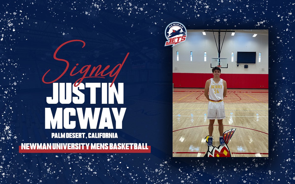 Newman Men’s Basketball (@newmanjetsmbb) on Twitter photo <a href="/alex_wineholt/">Alex Wineholt</a> <a href="/JaydenSchoen22/">Jayden Schoen</a> <a href="/GFK_Jay14/">Jordan Glenn</a> Welcome to the Squadron Justin!
Year: Sophomore
Major: Business
The 6’3 G averaged 6.0 ppg and shot it at 43% from 3. He is coming from College of the Desert.
#JetNation <a href="/alex_wineholt/">Alex Wineholt</a> <a href="/JaydenSchoen22/">Jayden Schoen</a> <a href="/GFK_Jay14/">Jordan Glenn</a> Welcome to the Squadron Justin!
Year: Sophomore
Major: Business
The 6’3 G averaged 6.0 ppg and shot it at 43% from 3. He is coming from College of the Desert.
#JetNation