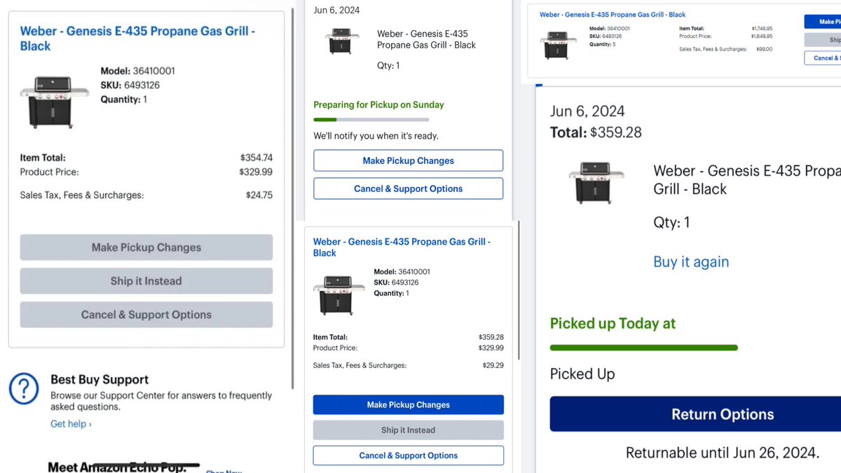 BandarsBounties's tweet image. 80% off Weber Grill just in time for the Summer 🍔🌭

2 weeks ago, an error on Best Buy dropped the price of this $1,299 Weber E-435 Gas Grill to only $350

They retail for $1,100+ EVERYWHERE else

Some members ordered 5+ grills from the comfort of their own home.

No in-store…