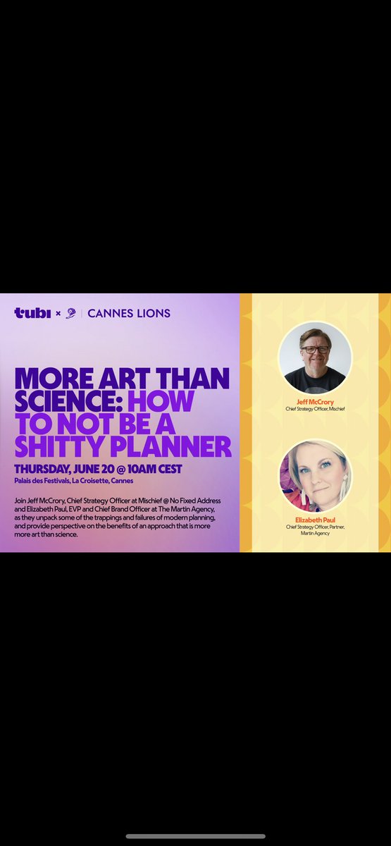 Yes. Nice. Be there. <a href="/MartinAgency/">The Martin Agency</a> <a href="/Tubi/">Tubi</a>