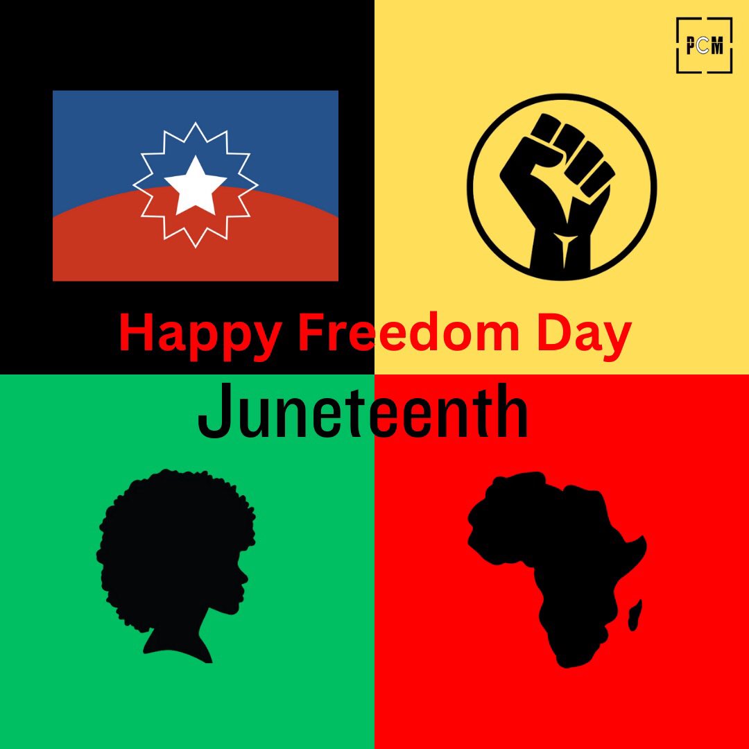 PCMsolution's tweet photo. On this historic day, we celebrate freedom, resilience, and progress.

Join us in recognizing the importance of #Juneteenth and reflecting on the journey towards equality and justice. Let's continue to build a future where every voice is heard and every talent is valued. https://t.co/LLb7cegV8b