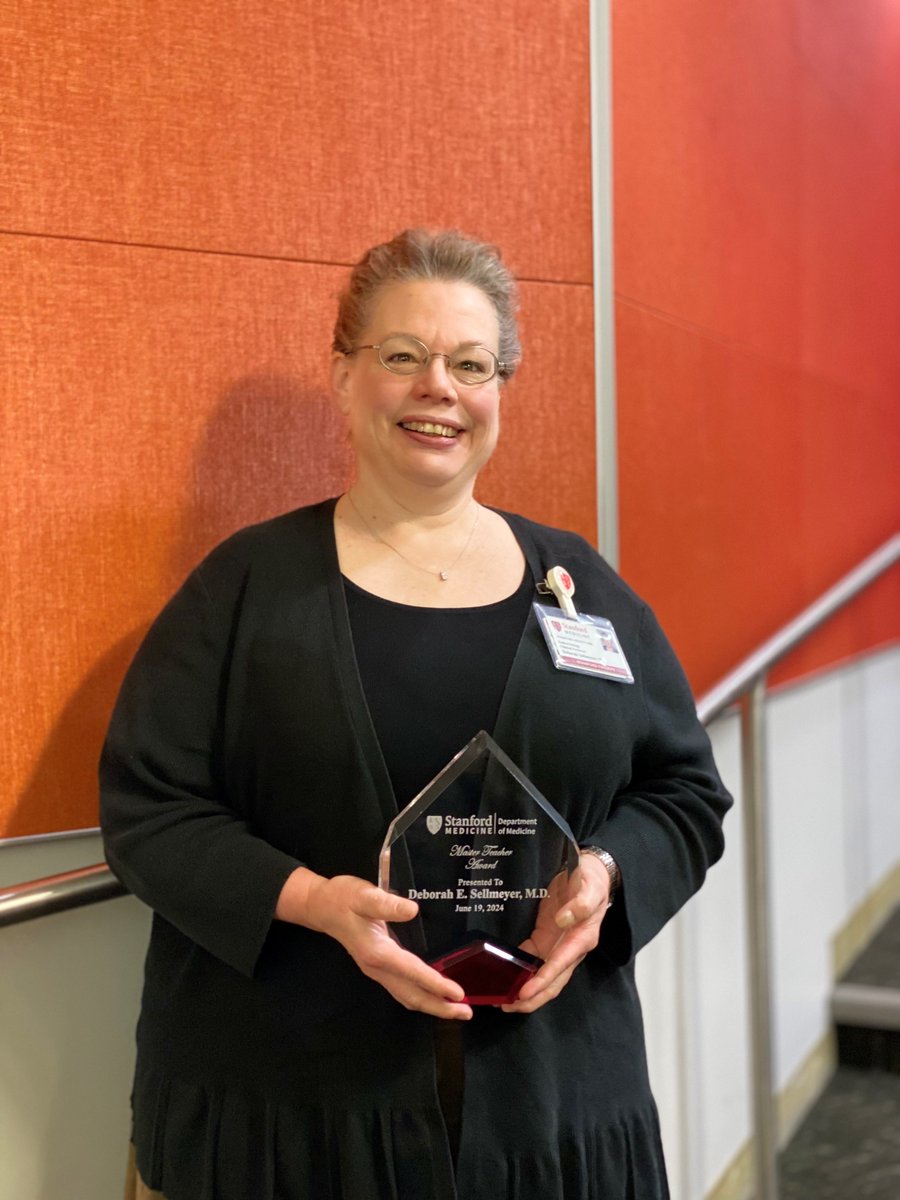 StanfordEndo's tweet photo. Congratulations Dr. Deborah Sellmeyer on her Master Teacher Award! #stanfordendo #endo2024 https://t.co/mXAJUSMPuo