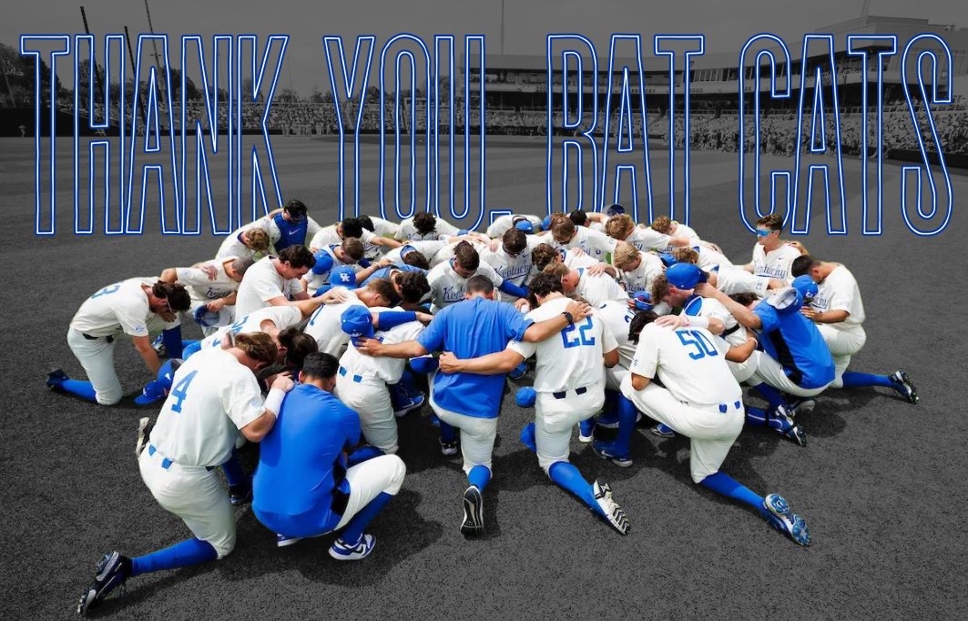 What an incredible season.

Thank you for helping this fanbase fall in love with this team, this journey, and this sport. It was the most fun I've had being a Kentucky fan in years.

Something tells me the Bat Cats have not seen their last trip to Omaha quite yet 😼