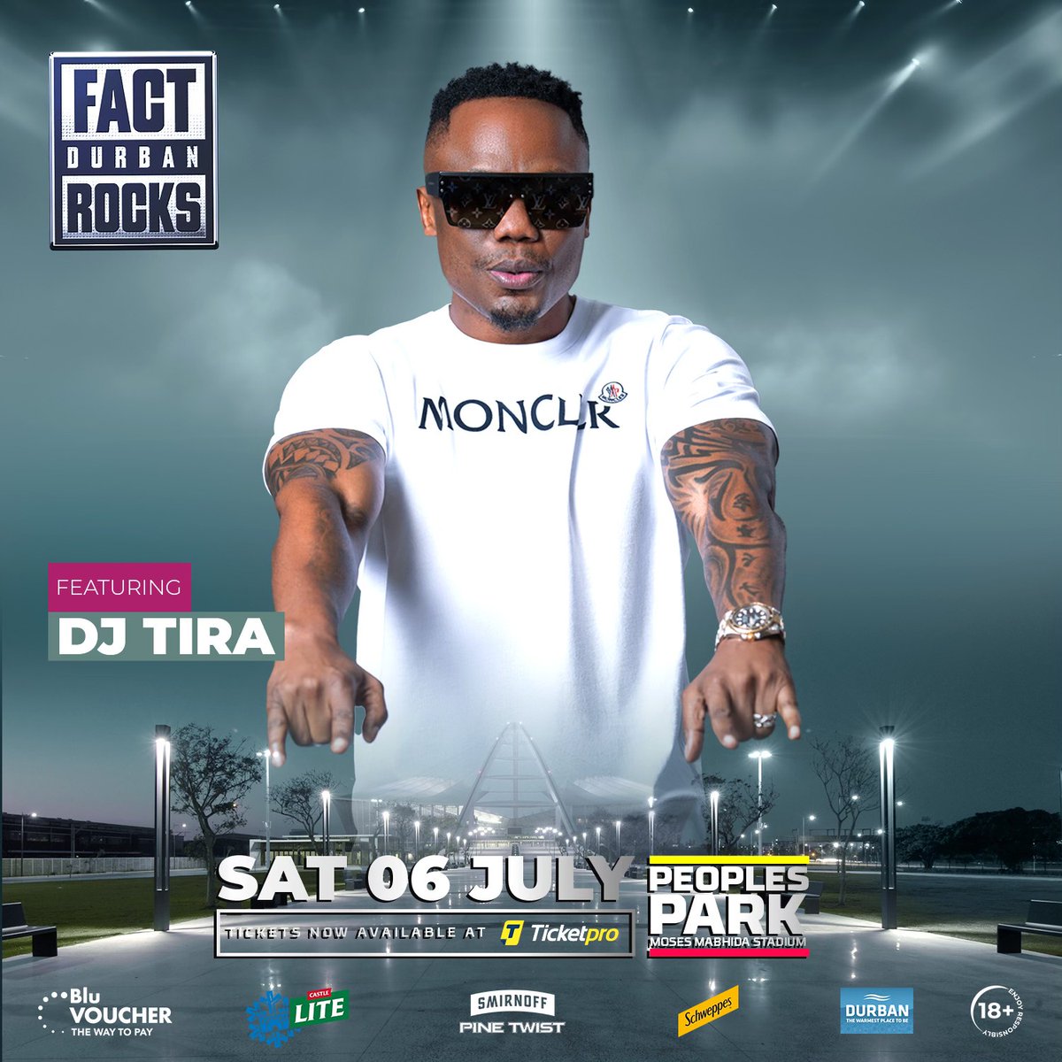 dbntourism's tweet photo. Durban's busiest weekend is around the corner so book those flights and accommodation now and join us for the #HollywoodbetsDurbanJuly. #FactDurbanRocks
#Fact23 will feature: South Africa's best Artists.
Tickets Available @TicketProSA & @Spar outlets. #VisitDurban https://t.co/reomgd0S22