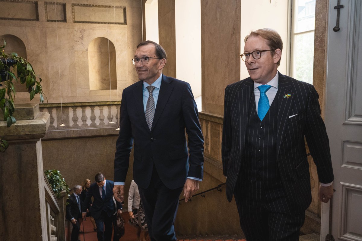 Swedish Ministry for Foreign Affairs (@swemfa) on Twitter photo Today <a href="/TobiasBillstrom/">Tobias Billström</a> received his Norwegian colleague <a href="/EspenBarthEide/">Espen Barth Eide</a> to discuss current foreign affairs and security policy issues.
Discussions will continue with their other Nordic colleagues during the first physical N5 meeting under the Swedish Presidency. Strengthening Today <a href="/TobiasBillstrom/">Tobias Billström</a> received his Norwegian colleague <a href="/EspenBarthEide/">Espen Barth Eide</a> to discuss current foreign affairs and security policy issues.
Discussions will continue with their other Nordic colleagues during the first physical N5 meeting under the Swedish Presidency. Strengthening