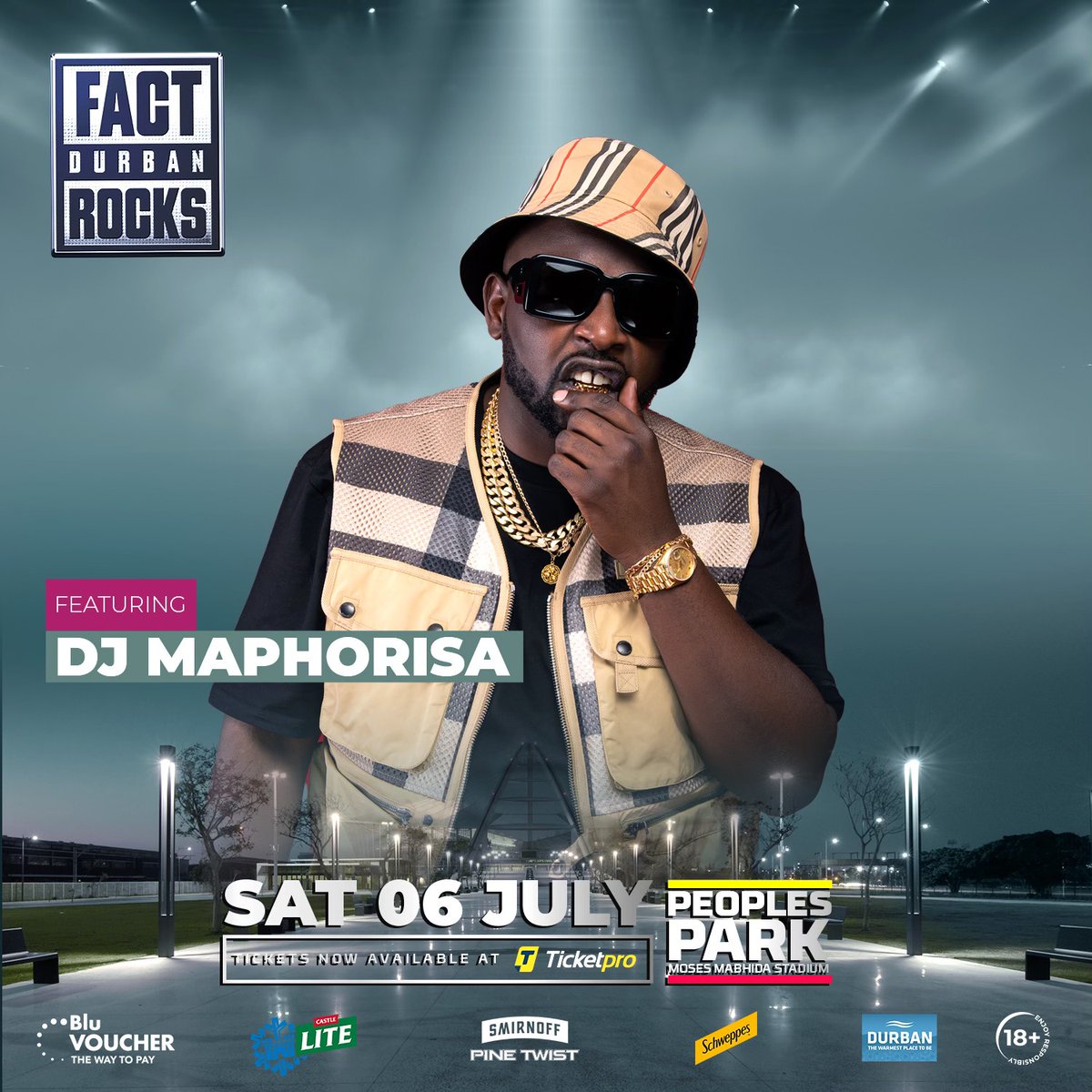 dbntourism's tweet photo. Durban's busiest weekend is around the corner so book those flights and accommodation now and join us for the #HollywoodbetsDurbanJuly. #FactDurbanRocks
#Fact23 will feature: South Africa's best Artists.
Tickets Available @TicketProSA & @Spar outlets. #VisitDurban https://t.co/reomgd0S22