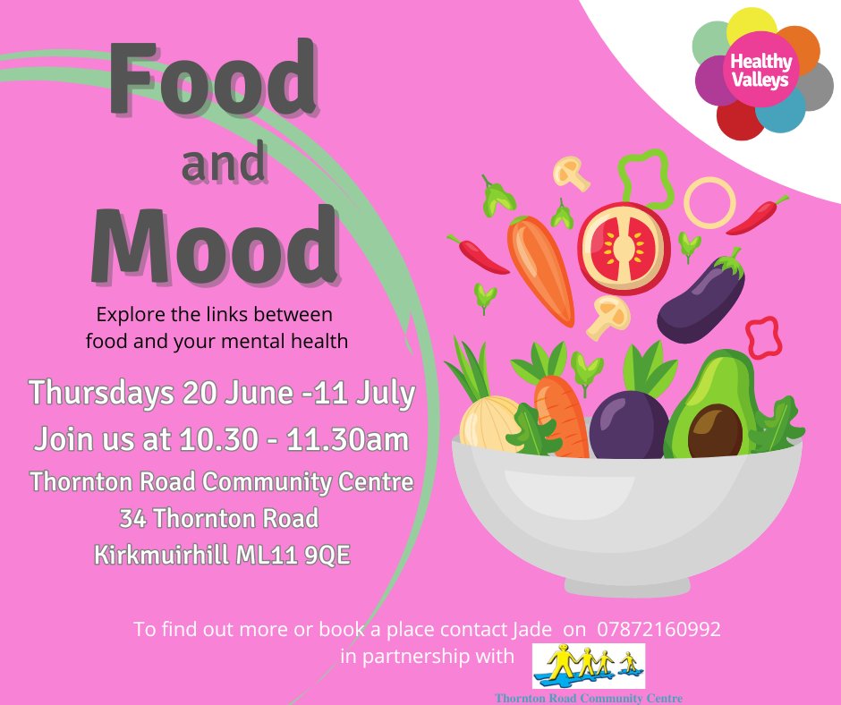 Clydesdale CMHT (@clydesdalecmht) on Twitter photo Food and Mood sessions with <a href="/HealthyValleys/">Healthy Valleys</a> starting tomorrow!
#mentalhealth #community #support Food and Mood sessions with <a href="/HealthyValleys/">Healthy Valleys</a> starting tomorrow!
#mentalhealth #community #support