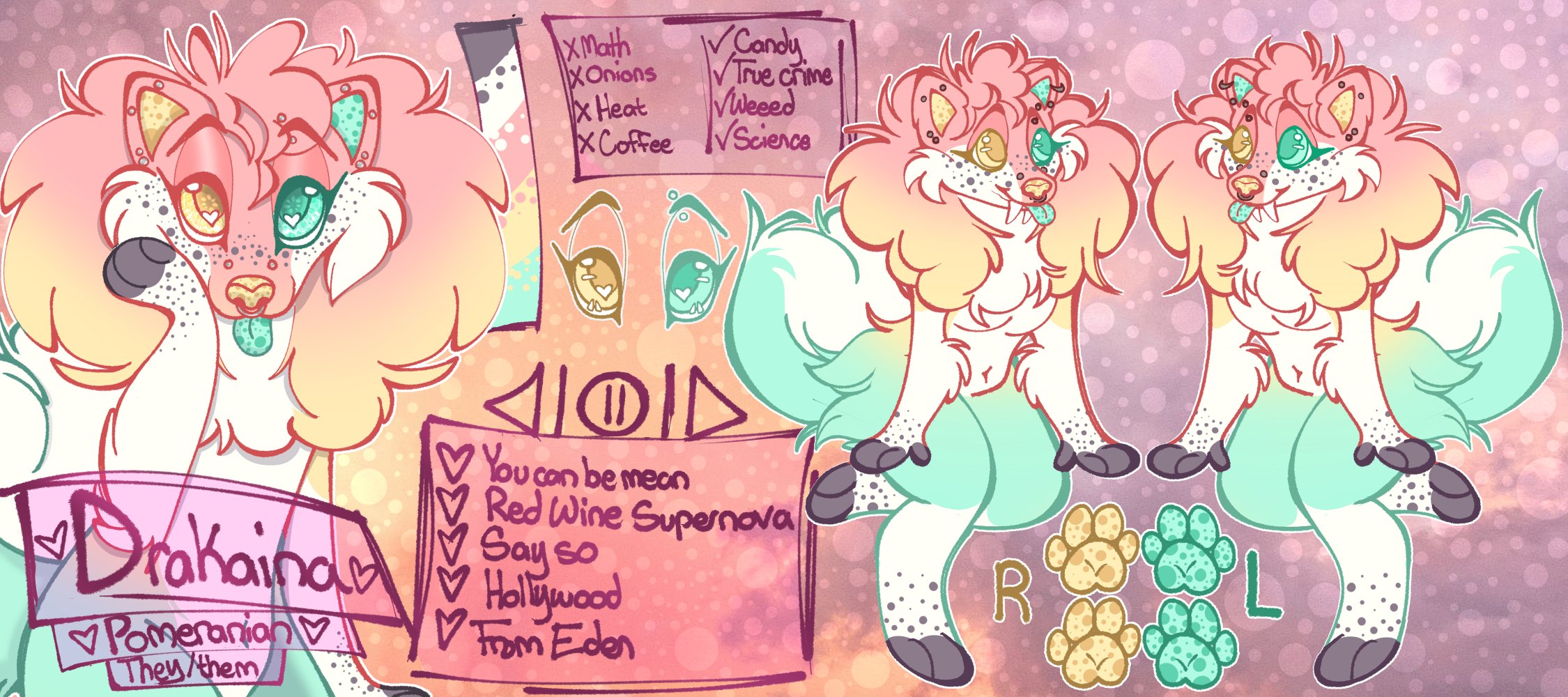 Xonions Xユーザーの🍉Drak the Pom Pom🍉さん: 「@marleemutt I'm Drak! I'm a black furry who  loves using bright colors!! https://t.co/isaCxIdObL」 / X