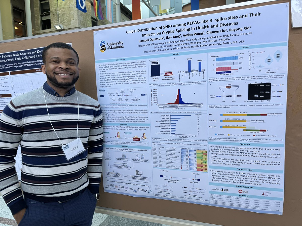 Samuel Olarewaju π³π¬π¨π¦ (@thesamolarewaju) on Twitter photo It was a great experience presenting my PhD research on how changes in our DNA affect gene processing in health and disease at the <a href="/MSHRF_UM/">Manitoba Student Health Research Forum</a> conference.
Iβm grateful to my advisor, funding agencies and the conference organizers for making this possible.
#phd It was a great experience presenting my PhD research on how changes in our DNA affect gene processing in health and disease at the <a href="/MSHRF_UM/">Manitoba Student Health Research Forum</a> conference.
Iβm grateful to my advisor, funding agencies and the conference organizers for making this possible.
#phd