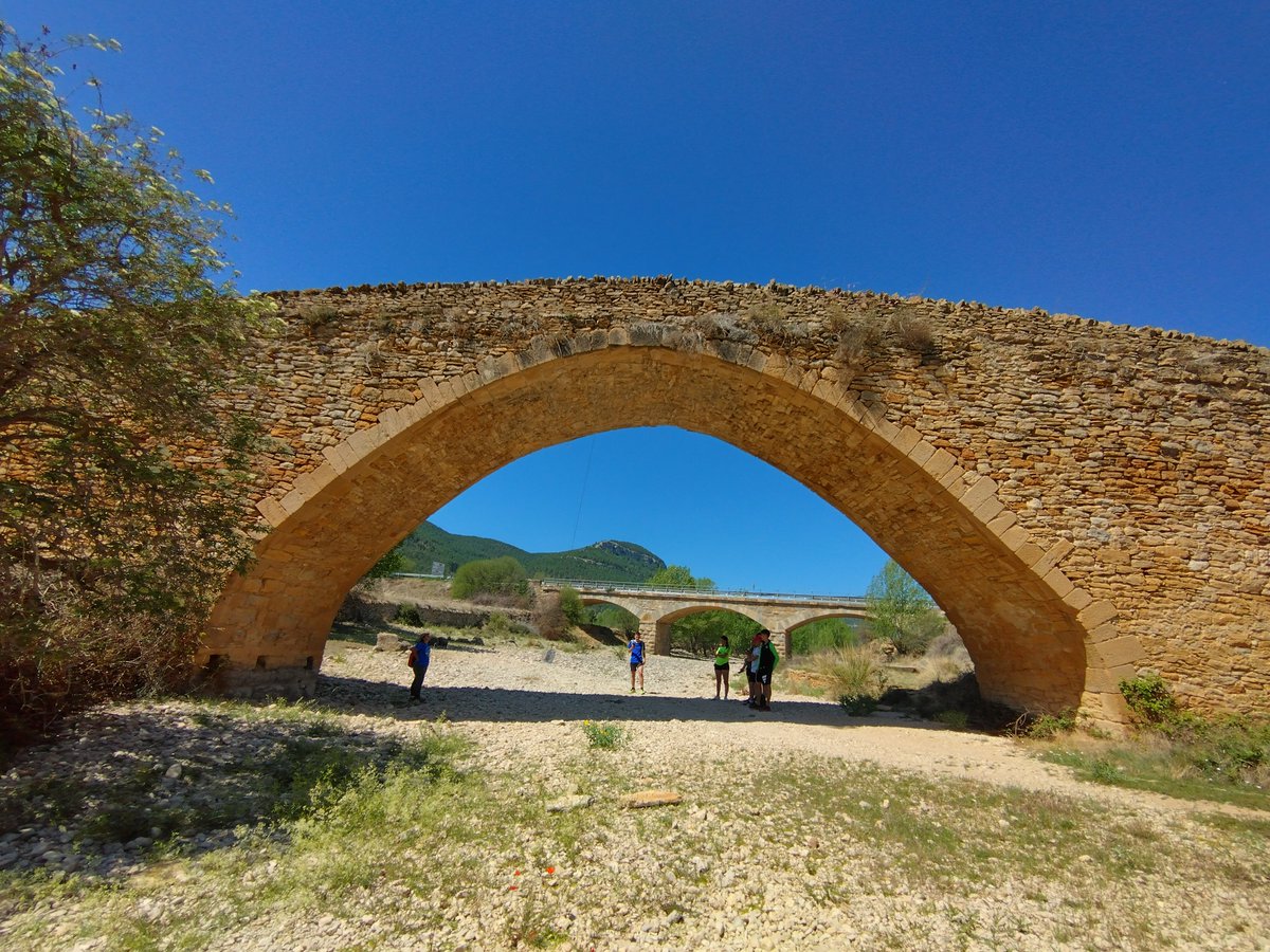 iesvilafranca's tweet photo. Dilluns, l'alumnat de 4rt d'ESO s'ha desplaçat caminant 20 km fins el pont de la Pobla de Bellestar per realitzar una pràctica de la matèria de Fisica i Química. Han calculat l'acceleració de la gravetat mitjançant un pèndol creat amb una corda i una bombona plena d'aigua. https://t.co/n4XnqFY1eA