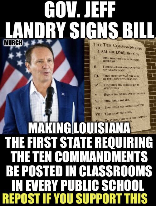 With the country seemingly in a state of Sodom &amp; Gomorrah, with all the trans stuff &amp; gay pride be being slammed in our faces, I think posting the Ten Commandments is a great start in countering all this craziness going on in our country &amp; in the world. 

Who supports this? 🙋‍♂️