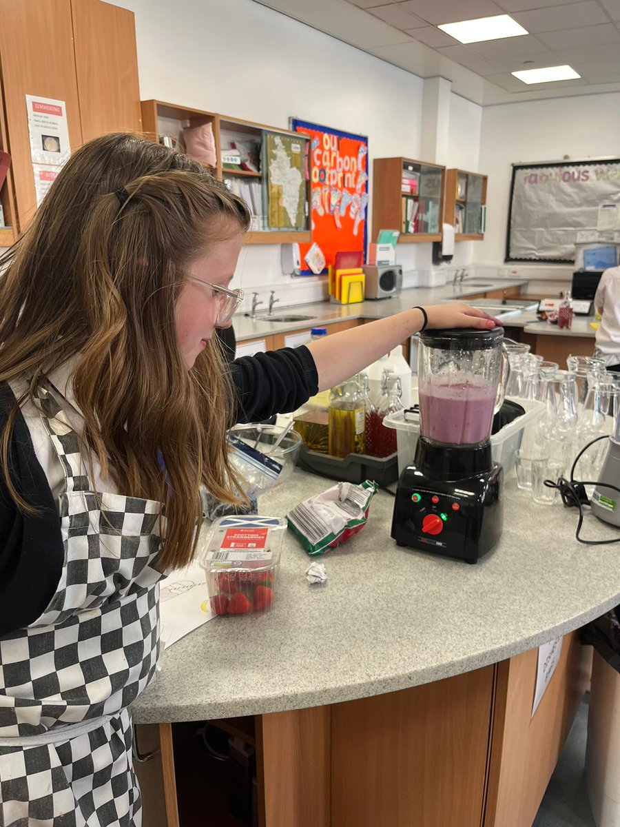 Huge shout out to Hannah Devine S2; winner of the Smoothie Challenge that we ran over Healthy Eating Week <a href="/NutritionOrgUK/">British Nutrition Foundation</a> . New, Year Captains; Ailsa and Cody made their first appearance as judges with Mr Lang. Thanks so much to you all for such a fun afternoon. 😊