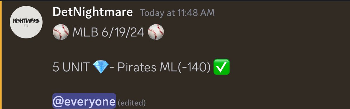 Another one 💰✅

You could’ve gotten this play for free at whop.com/nightmare-locks

Dropping another play soon 👀 

#MLB #GAMBLINGX