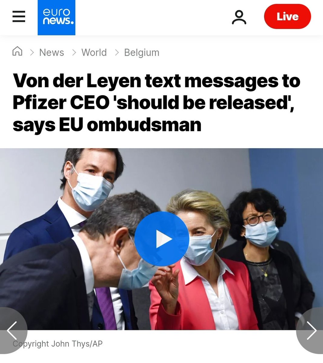 Luchtbakker's tweet photo. De Europese Commissie:

- Wil meekijken in al uw communicatie.

- Maakt geheime miljardendeal met Amerikaans farmabedrijf met uw belastinggeld via SMS, en wil de inhoud ervan niet vrijgegeven.

Maar de democratie is in gevaar door Orbán enzo. https://t.co/ECPpYfXlAa