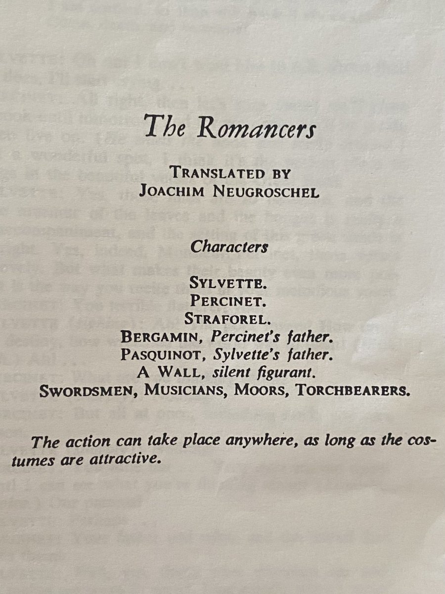 #WhatMrsNietenIsReadingNow 

The Romancers
written by Edmond Rostand
translated by Joachim Neugroschel