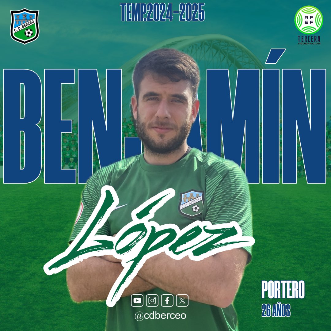 |RENOVACIÓN| 

🚕 Benjamín López ( <a href="/benjamin_lg97/">benjamin</a> )

🧤 Gran temporada de Benji, mucha seguridad y solidez.

Nos aseguramos a uno de los mejores porteros de la categoría un año más.

💚💙💚💙