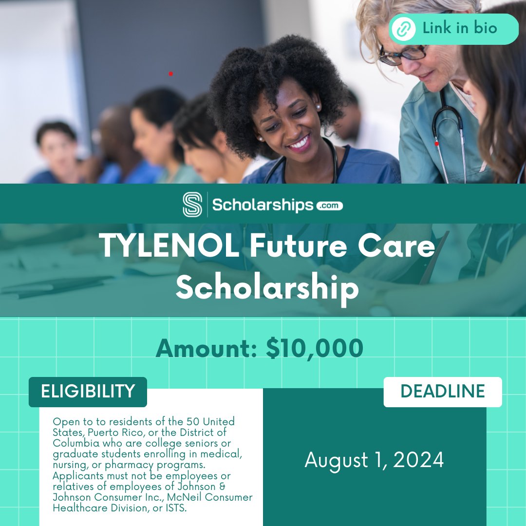 🩺🌟 Pursue your passion for healthcare with the Tylenol Future Care Scholarship! 🌟 This incredible opportunity offers financial support for students dedicated to making a difference in the medical field 🚀 #TylenolFutureCareScholarship #HealthcareHeroes #MedicalDreams