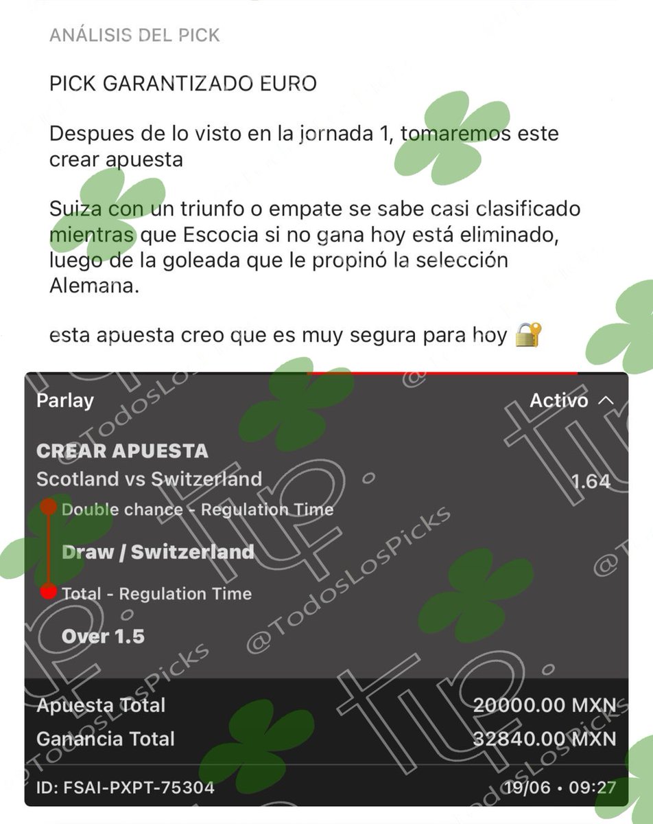 LA MERA FIERA 
GARANTIZADO 

¡TODOS SUS PICKS PREMIUM GRATIS AQUÍ! 👇
t.me/TodosLosPickss