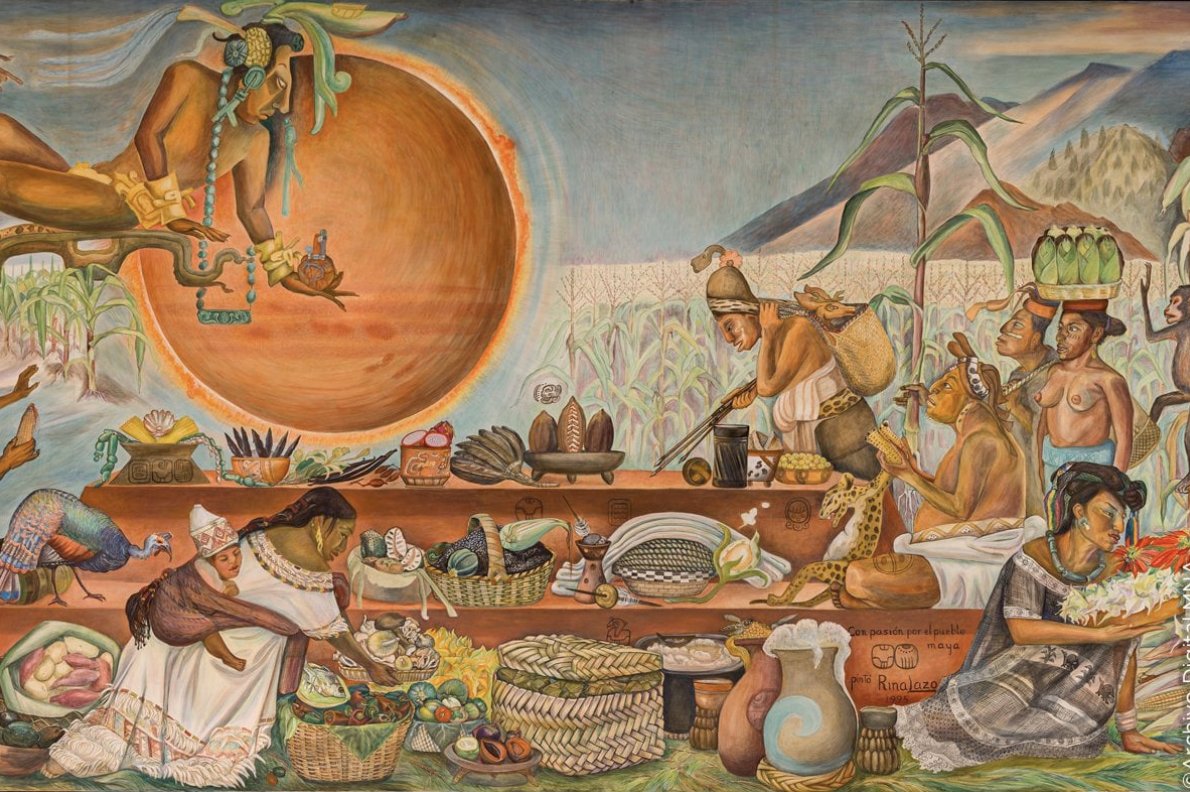 localmx_'s tweet photo. #ArtistasLocales De muralistas mujeres se sabe poco, es por eso que te presentamos a Rina Lazo, quién realizo de la réplica de las pinturas mayas de Bonampak en Antropología. https://t.co/WFeBDRcvhJ https://t.co/yxAAXbdrql