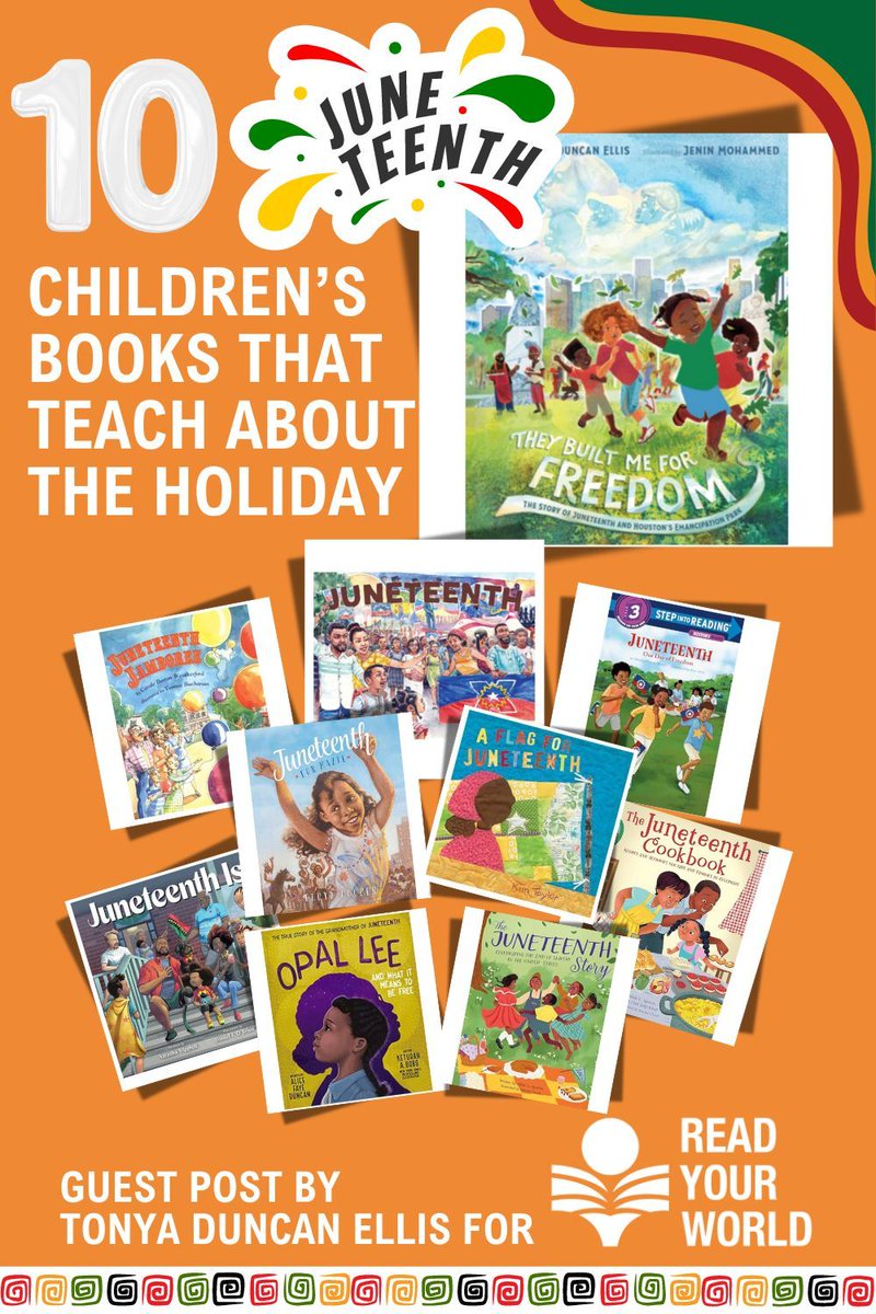 ReadYourWorld (@mcchildsbookday) on Twitter photo Happy Juneteenth! Celebrate with these 10 children's books that teach about the holiday! Guest post from 2024 Bronze Sponsor <a href="/TonyaDEllis/">Tonya Duncan Ellis</a>:
buff.ly/3XnParU
#ReadYourWorld #kidlit Happy Juneteenth! Celebrate with these 10 children's books that teach about the holiday! Guest post from 2024 Bronze Sponsor <a href="/TonyaDEllis/">Tonya Duncan Ellis</a>:
buff.ly/3XnParU
#ReadYourWorld #kidlit