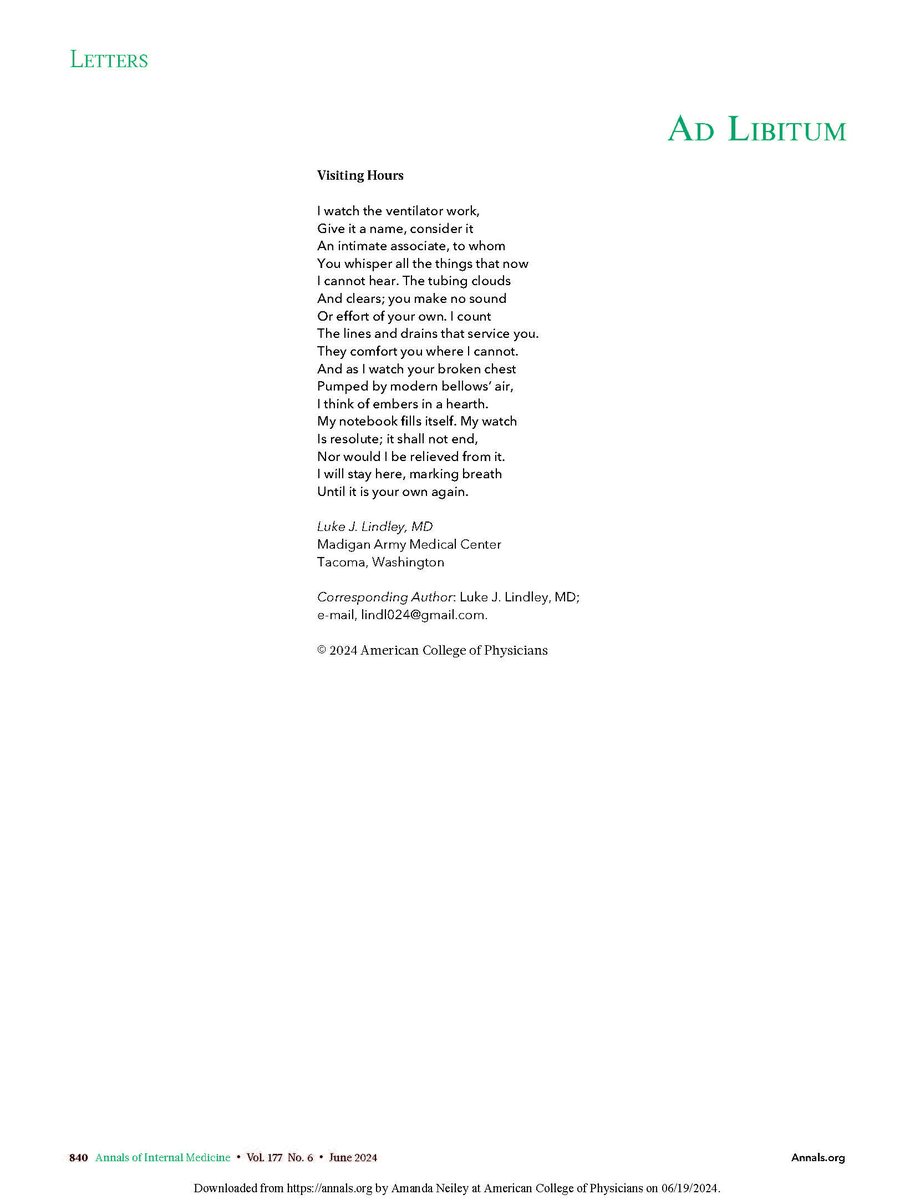 AnnalsofIM's tweet photo. New #AdLibitum: “Visiting Hours” https://t.co/ZrZ9OgrfYW https://t.co/O1fwwCZS3p