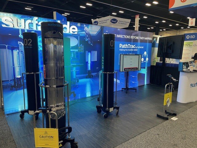 Looking for a triple threat against microorganisms? Surfacide's trio of UV-C robots is designed to deliver more UV-C energy to more surfaces in your space - something you just won't find with other UV systems. See for yourself at the AHE Exchange July 21-24 in booth 615!