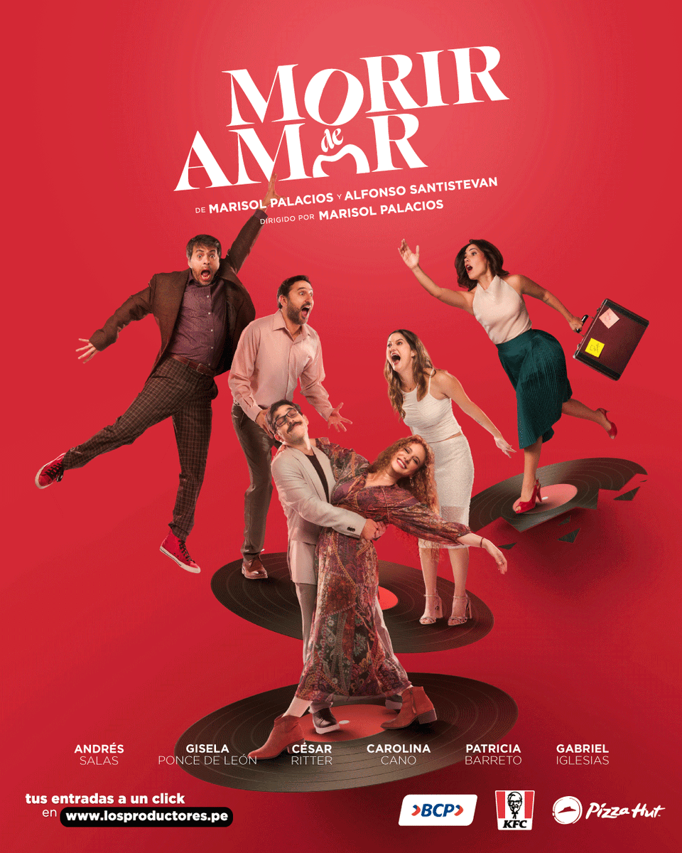 Les presentamos el afiche oficial de #MorirDeAmor 💘💓💔

La comedia musical del año. 3 historias de parejas contadas (o cantadas) a través de los más memorables hits del ayer, hoy y siempre 📀

✨Desde el 8 julio✨
🎟Compra tus entradas en PREVENTA aquí: bit.ly/Morir-de-Amor