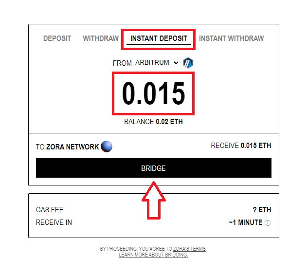 CryptoNobler's tweet photo. 2/ Go to https://t.co/rSZBTCK7aC

➢ Click on "Instant Deposit" and choose a network (Ethereum, Optimism, Base or Arbitrum);
➢ Connect your wallet, enter an amount, press "Bridge" and confirm the transaction.

💡You can withdraw $ETH from your preferred CEX. In total, I recommend bridging at least 0.01 ETH.