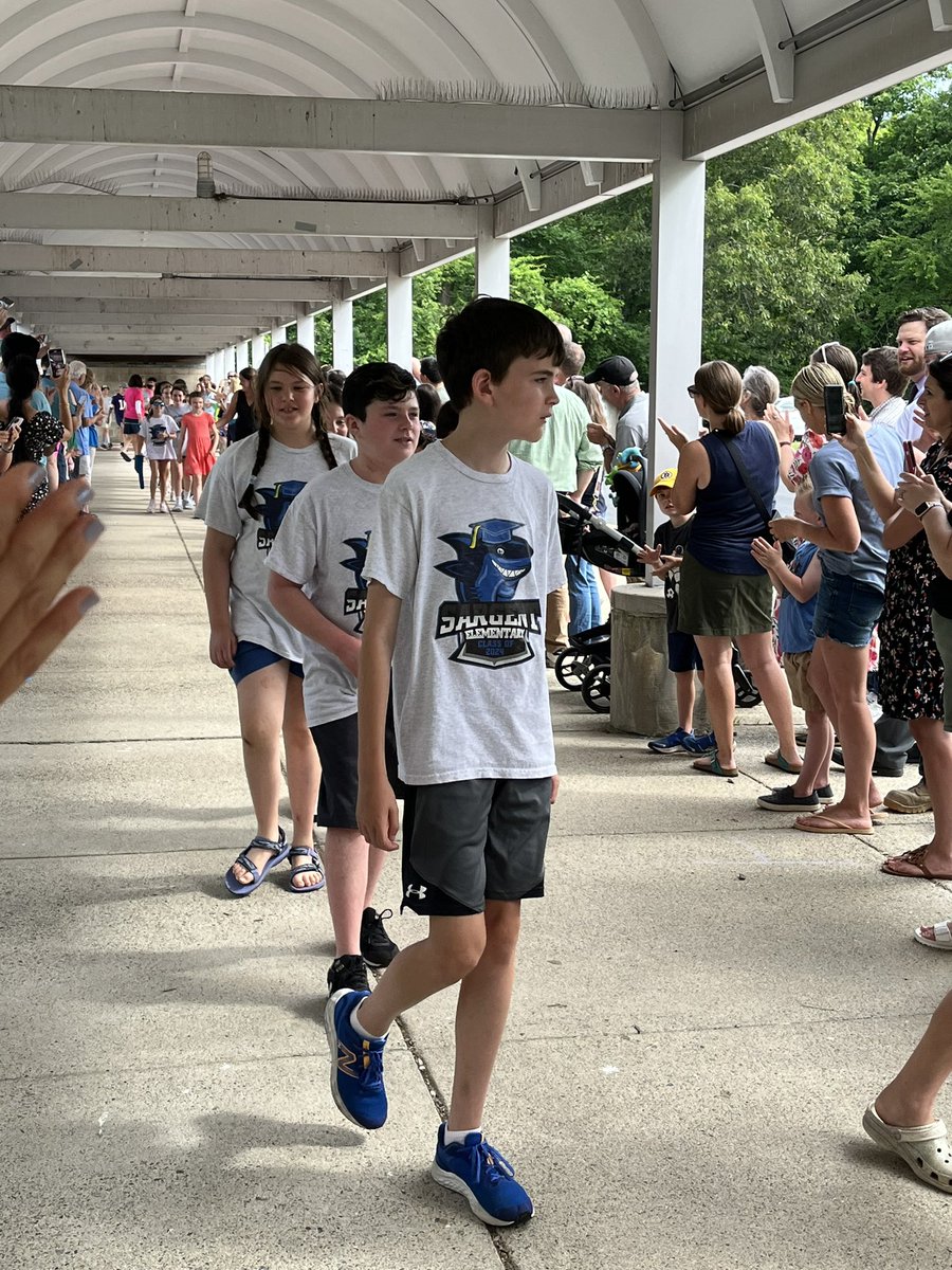 Clapping out our 5th grade Sharks! Good luck next year!🦈Remember,  Be Safe and Be Kind!!