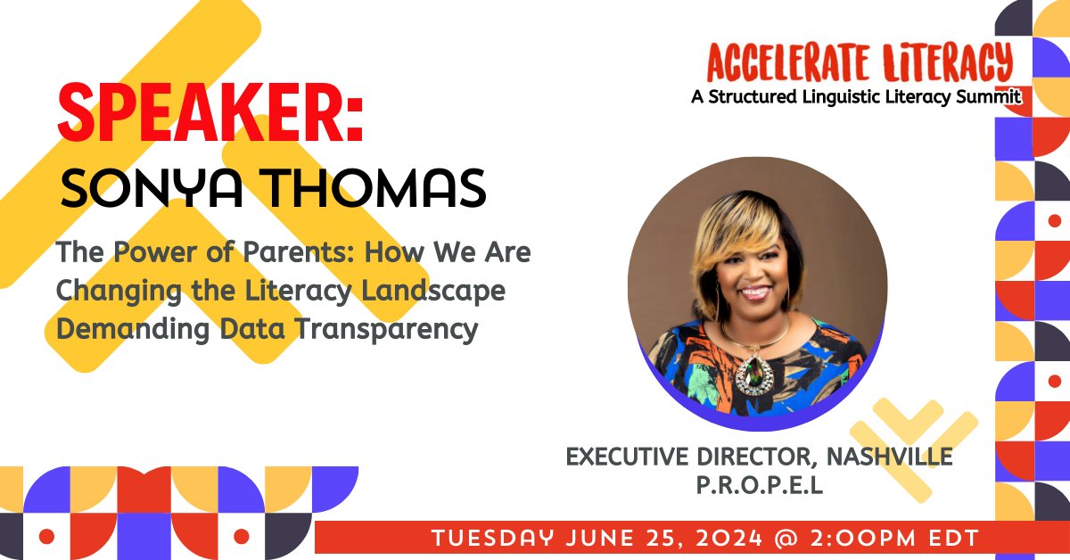 The virtual Accelerate Literacy Summit presents Sonya Thomas. Join us for an outstanding summit featuring Structured Linguistic Literacy with this esteemed speaker.

Register here.  2024.sllsummit.com/?sc=DD58SIPH&a…