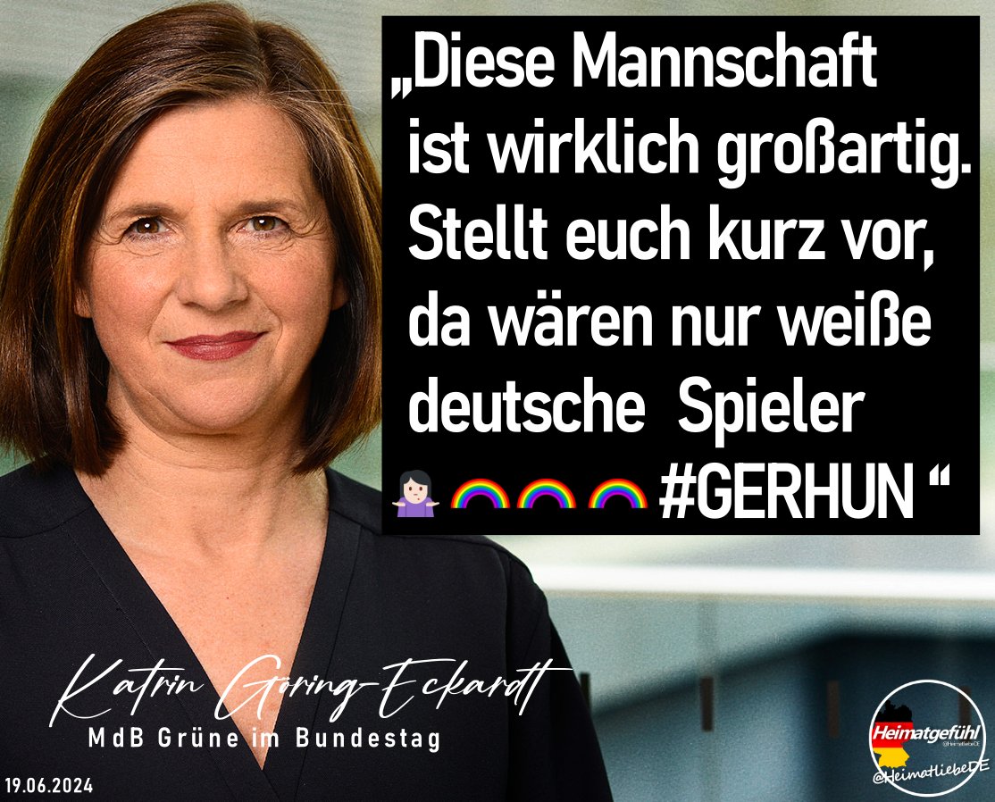 HeimatliebeDE's tweet photo. Vizepräsidentin des Deutschen Bundestages, Katrin Göring-Eckardt.

Diese Worte werden niemals vergessen. 

#GERHUN #EURO2024 https://t.co/STTRldDRD2
