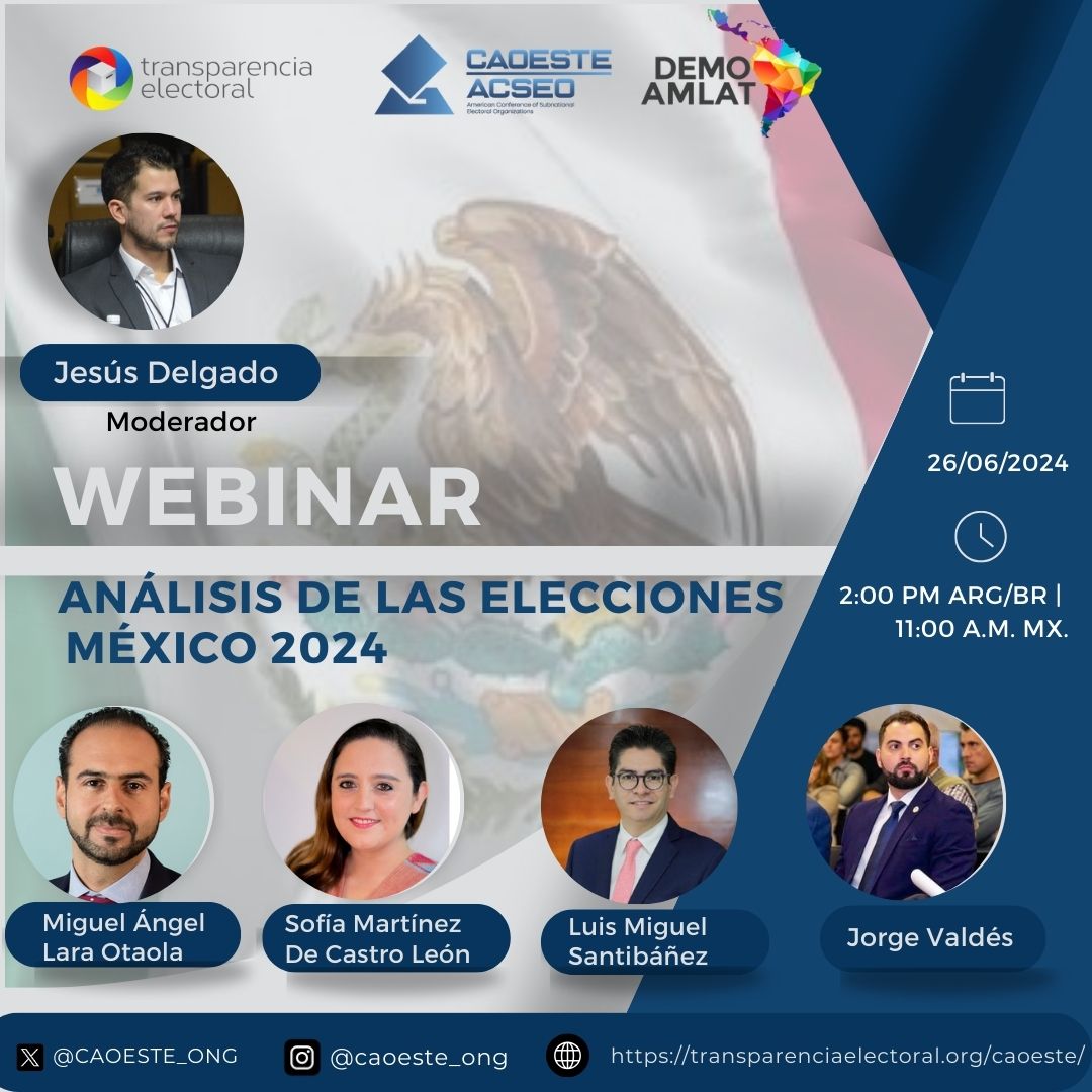 Una elección es íntegra no sólo por estar bien administrada 🗳️

También requiere de libertades, equidad y seguridad 

Mi balance de las #EleccionesMéxico2024  el próximo miércoles con <a href="/DemoAmlat/">Demo Amlat</a>  👇

🗓️26 de Junio
11:00 🇲🇽 14:00 🇦🇷🇧🇷
📺 Registro: us02web.zoom.us/webinar/regist…