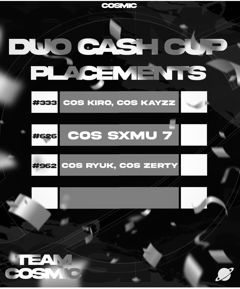 Duo Cash Cup @Sxmu27752095 <a href="/zertyy12/">zerty</a> <a href="/RyuKfnn/">RyuK</a>  COS-Kiro  COS-Kayzz   #joinThestar #COSFAM #TeamCosmic🚀🔥