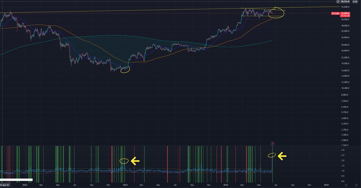 DBATTAGLIAYtube's tweet photo. ¡De locos gente!

Acabamos de tener un pico masivo como nunca he visto en mi indicador PUT/CALL

La ultima vez que tuvimos algo similar y que fue menor al actual es cuando termino el Bear Market de #bitcoin https://t.co/UiDKeboBhl