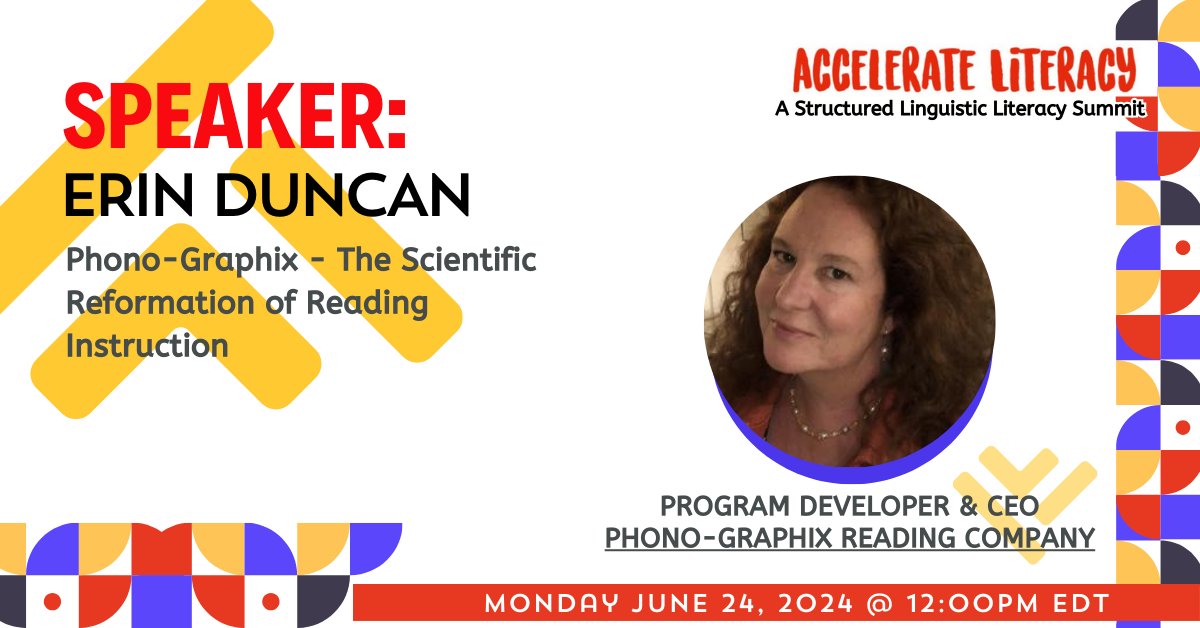 𝐓𝐡𝐞 𝐯𝐢𝐫𝐭𝐮𝐚𝐥 𝐀𝐜𝐜𝐞𝐥𝐞𝐫𝐚𝐭𝐞 𝐋𝐢𝐭𝐞𝐫𝐚𝐜𝐲 𝐒𝐮𝐦𝐦𝐢𝐭 𝐩𝐫𝐞𝐬𝐞𝐧𝐭𝐬 𝐄𝐫𝐢𝐧 𝐃𝐮𝐧𝐜𝐚𝐧.  Join us for an outstanding summit featuring Structured Linguistic Literacy with this esteemed speaker.

Register here.  2024.sllsummit.com/?sc=DD58SIPH&a…